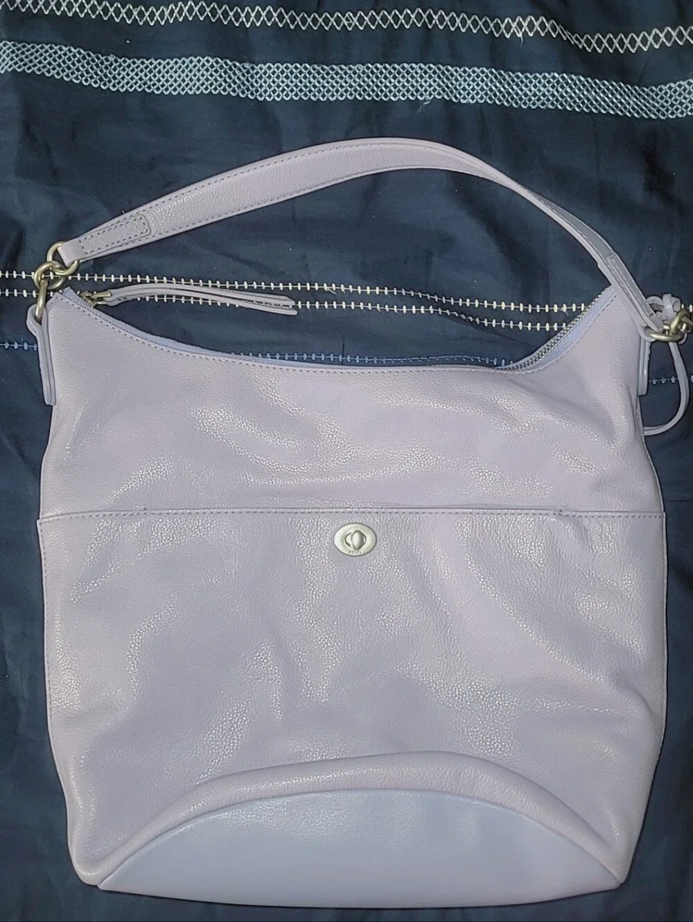 Leather Shoulder Bag in Light Lavender - Fossil